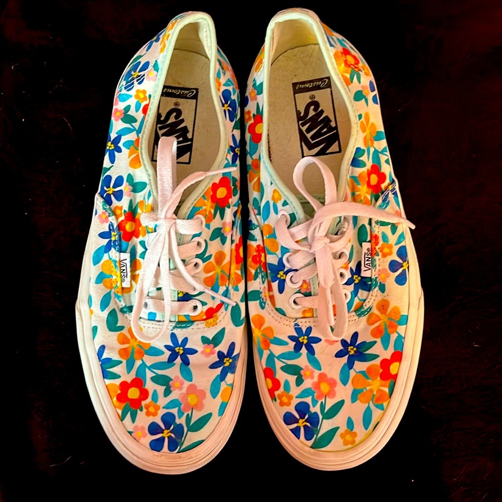 custom floral printed vans